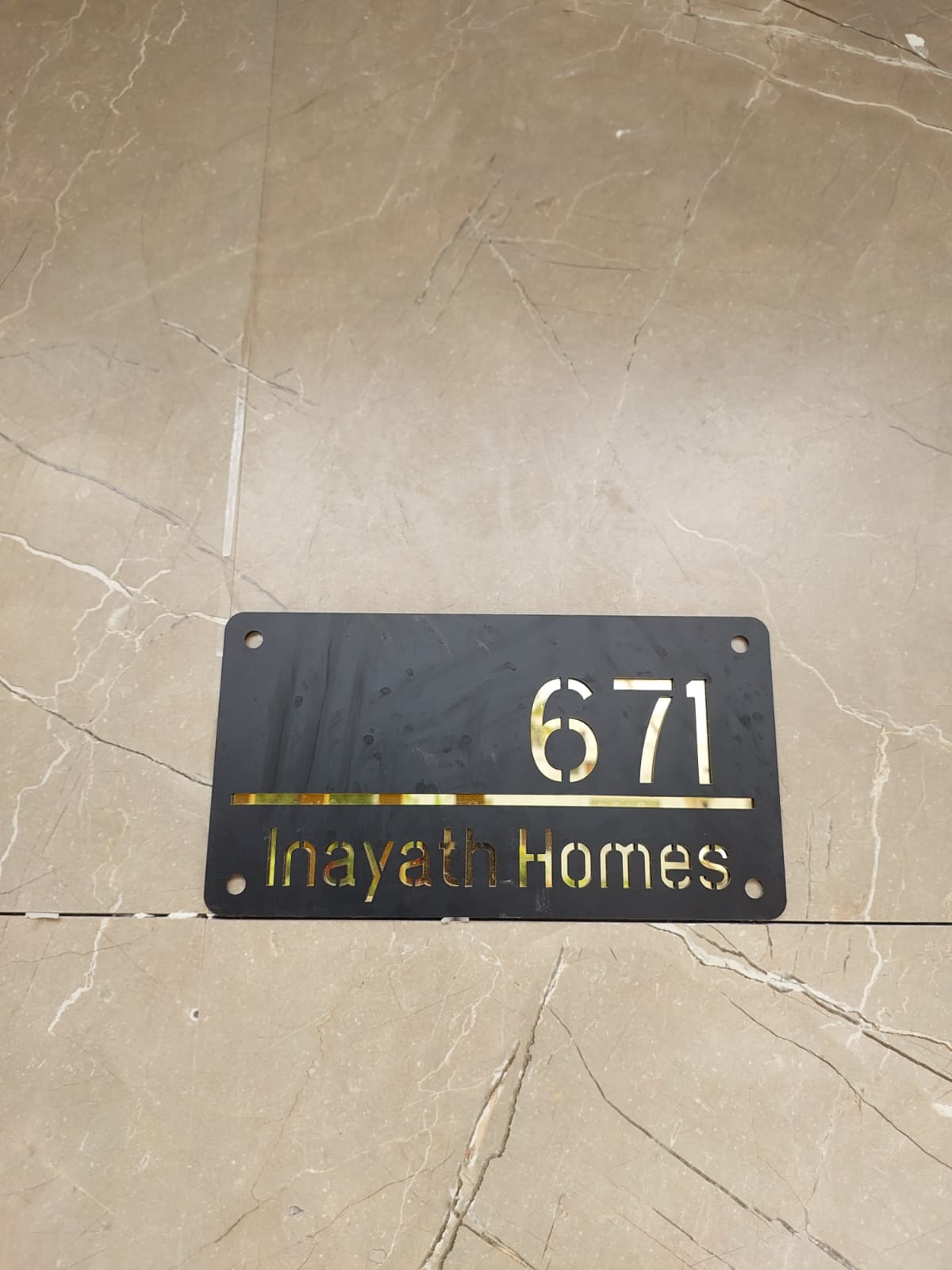 Nameplate at 671 SS Nagar, Mysore
